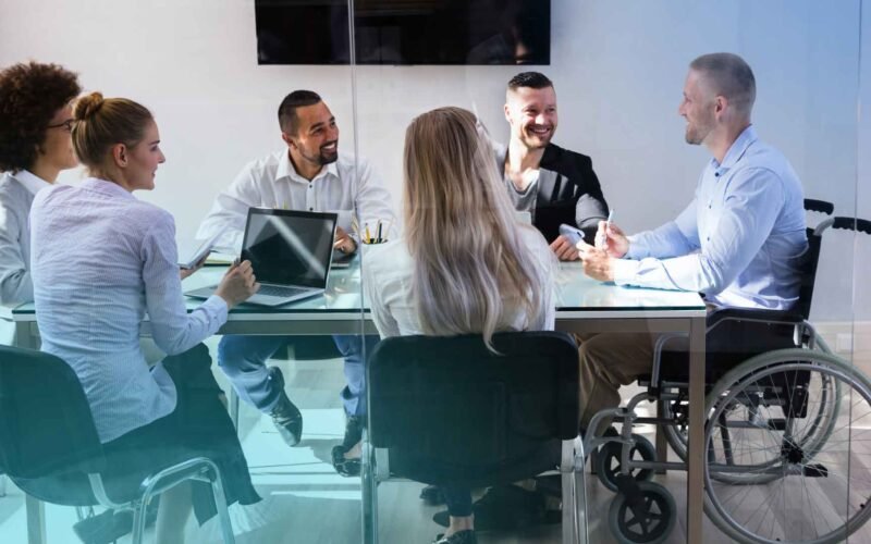 Inclusive workplace meeting — disability insurance for dentists